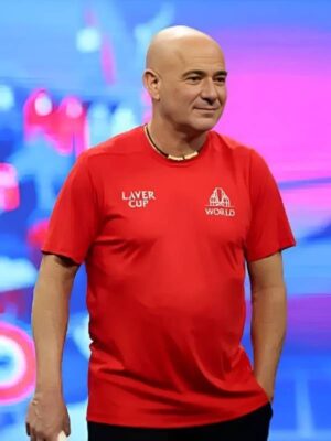 Andre Agassi Laver Cup 2025 Red T-Shirt