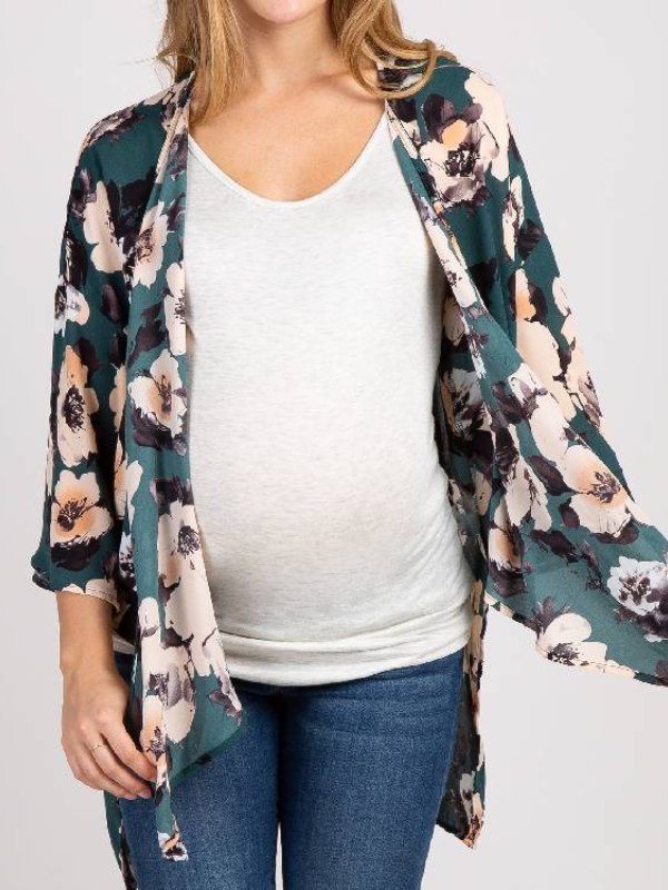 Baylen Out Loud S02 Floral Print Kimono-Green