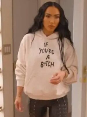 Bre Tiesi Selling Sunset White Print Hoodie