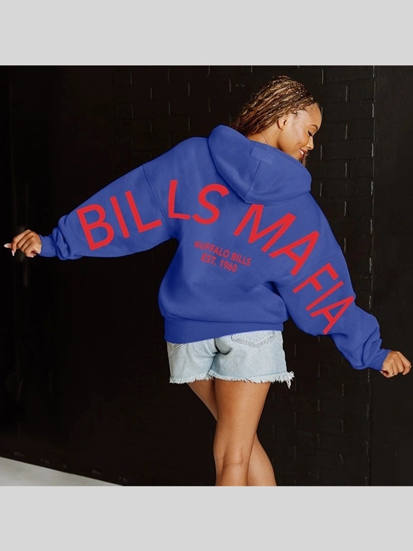 Buffalo Bills Never Stop Oversized Hoodie Blue