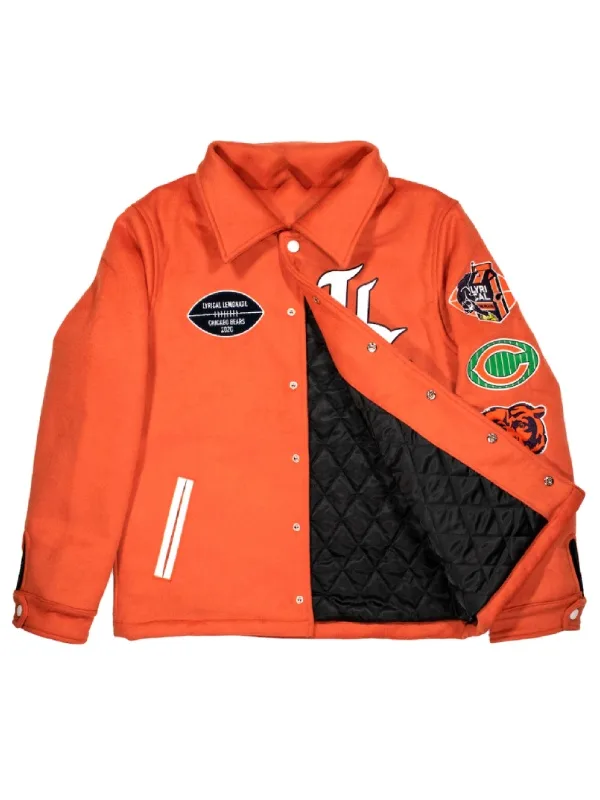 Chicago Bears Lyrical Lemonade Varsity Orange Jacket