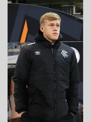 Connor Barron UEFA Europa League 25_26 Black Puffer Jacket