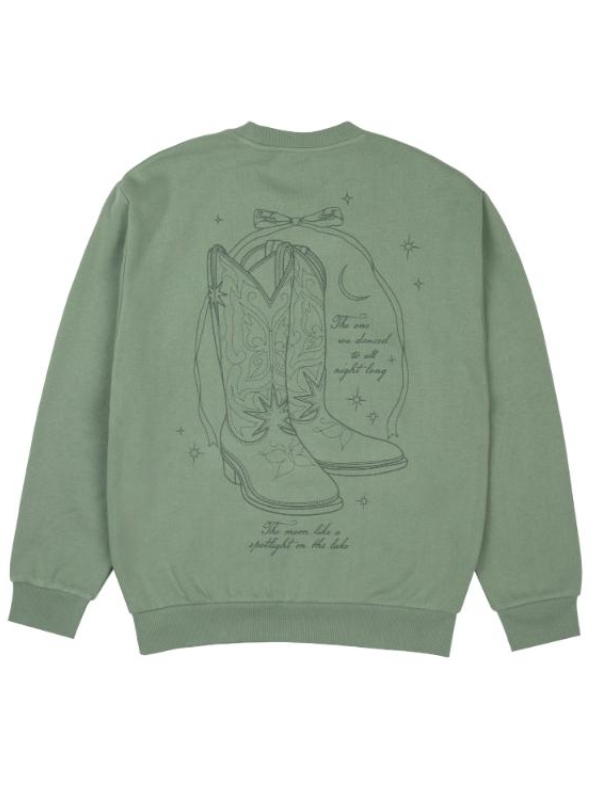 Danced All Night Long Kangaroo Pocket Sweatshirt-Green