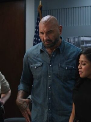 Dave Bautista Movie Trap House 2025 Ray Seale Button Down Denim Shirt