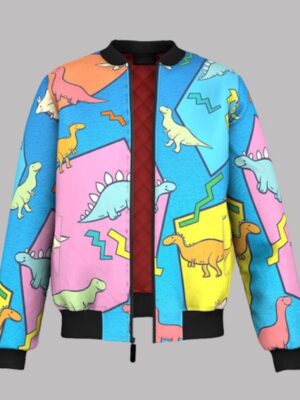 Dinosaur Multi-Color Bomber Jacket