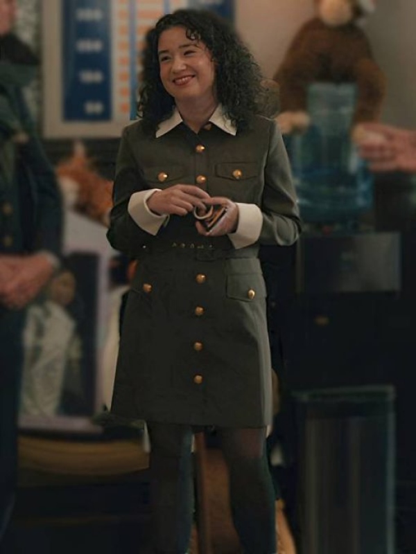 Elsbeth S3 Sarah Steele Brown Belted Mini Shirtdress