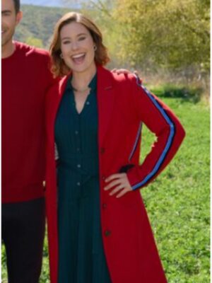 Finding Mr Christmas S02 Ashley Williams Red Stripe Coat