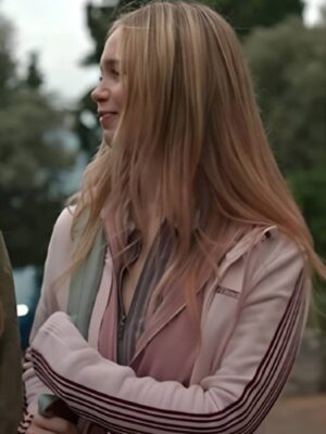 Girl Taken S1 Pink Striped Sleeve Zip Track Jacket