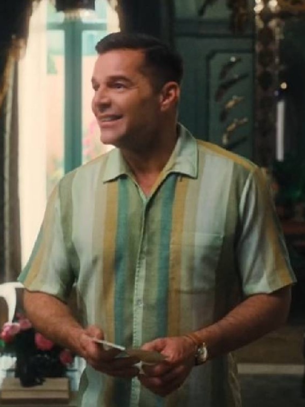 Palm Royale S02 Ricky Martin Multicolor Striped Shirt