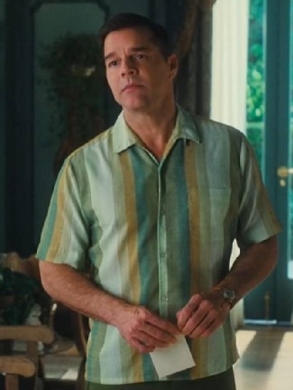 Palm Royale Season02 Ricky Martin Multicolor Striped Shirt For Men