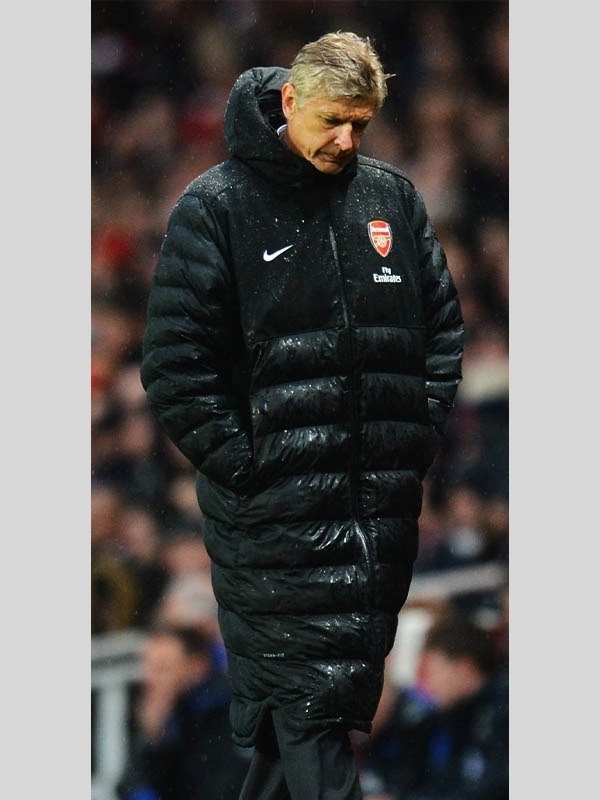 Recreated - England World Cup Arsene Wenger Oversized Black Puffer Hooded Coat