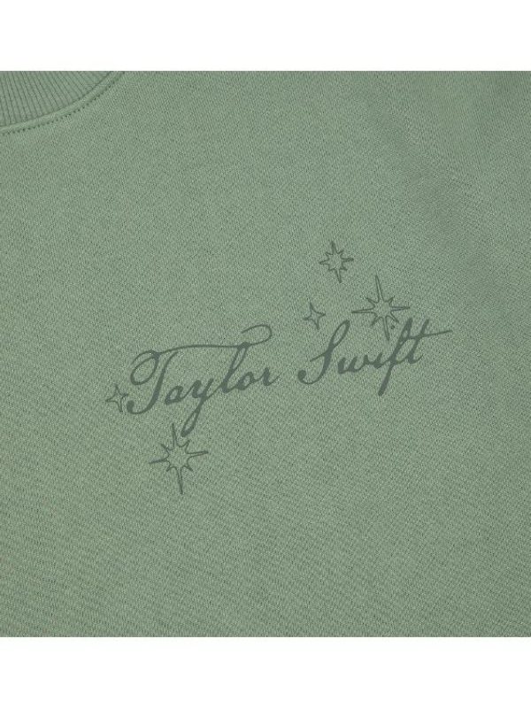 Recreated - Taylor Swift Danced All Night Long Kangaroo Pocket Green Crewneck Sweatshirt