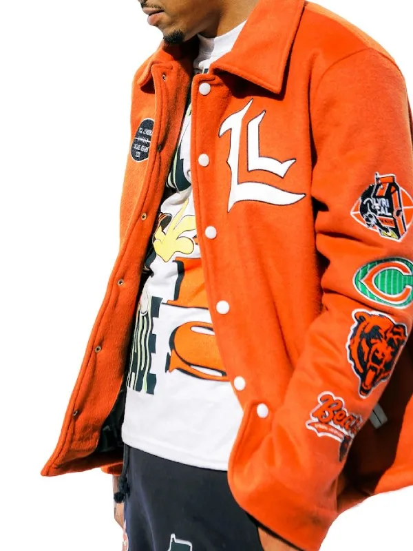 Recreation-Chicago Bears Lyrical Lemonade Orange Bomber Jacket