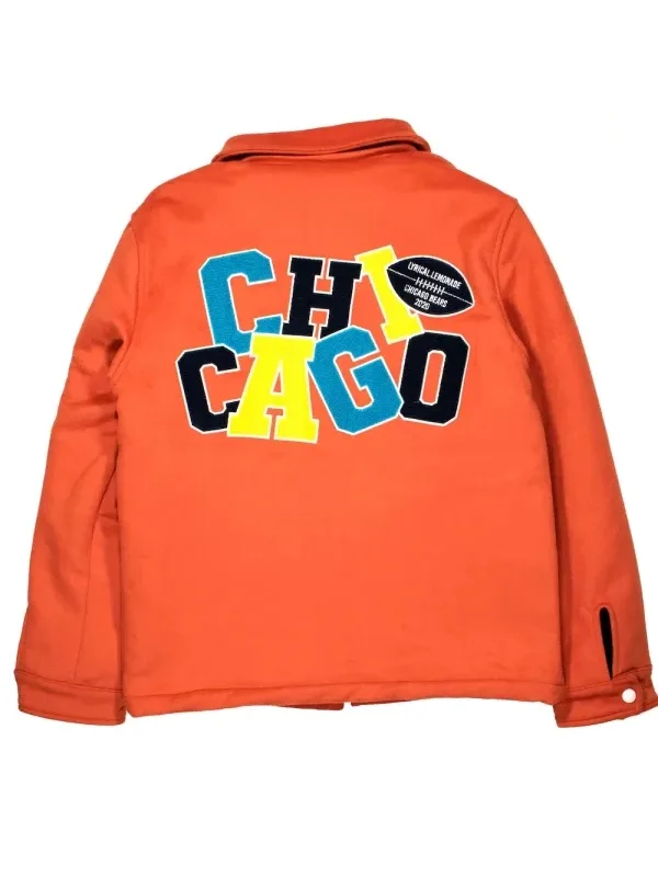 Recreation-Chicago Bears Lyrical Lemonade Orange Varsity Bomber Jacket