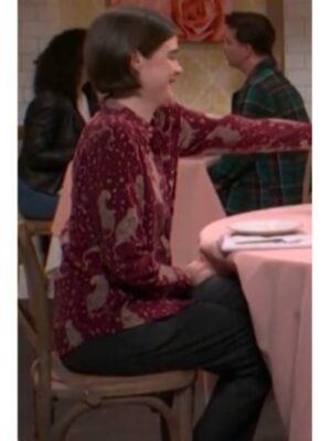 Saturday Night Live S51 Jane Wickline Burgundy Blouse