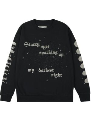 Sparking Up My Darkest Night Crewneck Black Sweatshirt
