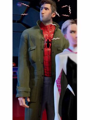 Spider-Man Into the Spider-Verse Peter B Parker Green Coat