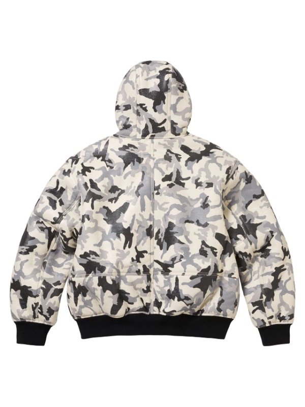 Supreme Schott Hooded Leather Jacket-Camouflage