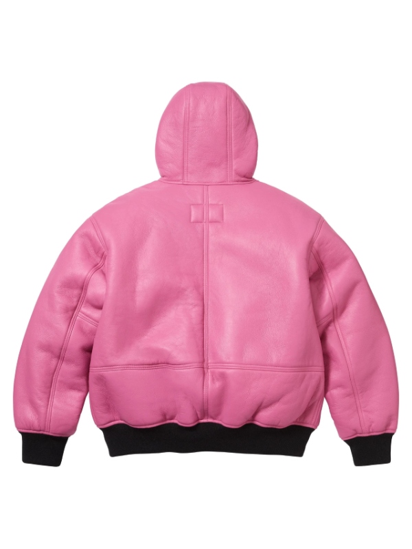 Supreme Schott Hooded Shearling Work Leather Jacket-Recreated