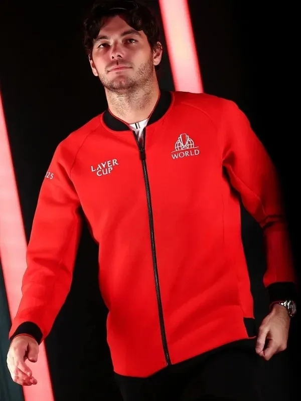 Taylor Fritz 2025 Laver Cup Red Bomber Jacket