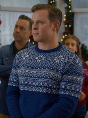 The Christmas Cup Ben Rosenbaum Blue Sweater