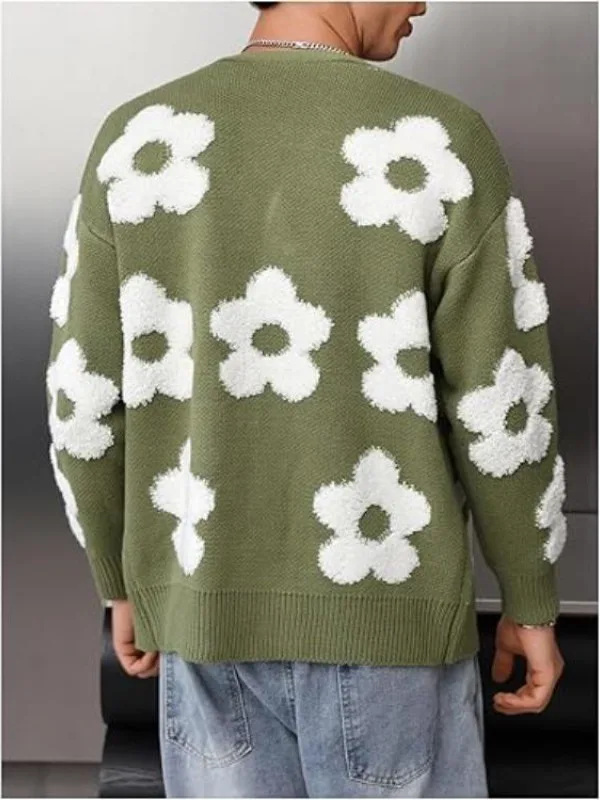 The Neighborhood S08 Marcel Spears Flower Cardigan-Green