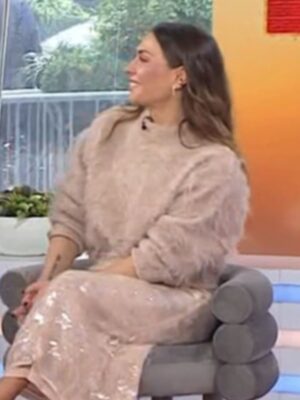 The Today Show Melissa Garcia Fuzzy Beige Sweater