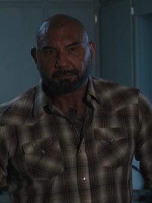 Trap House Dave Bautista Brown Plaid Shirt
