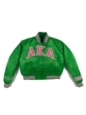 AKA Vintage Bomber Pink &Green Jacket