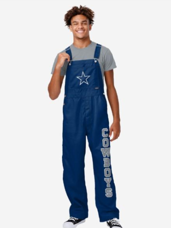 Dallas Cowboys Men’s Solid Wordmark Bib Overalls
