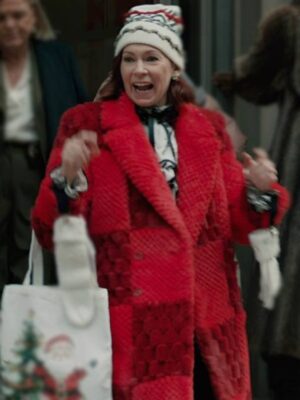 Elsbeth S3 Carrie Preston Red Faux Fur Peacoat
