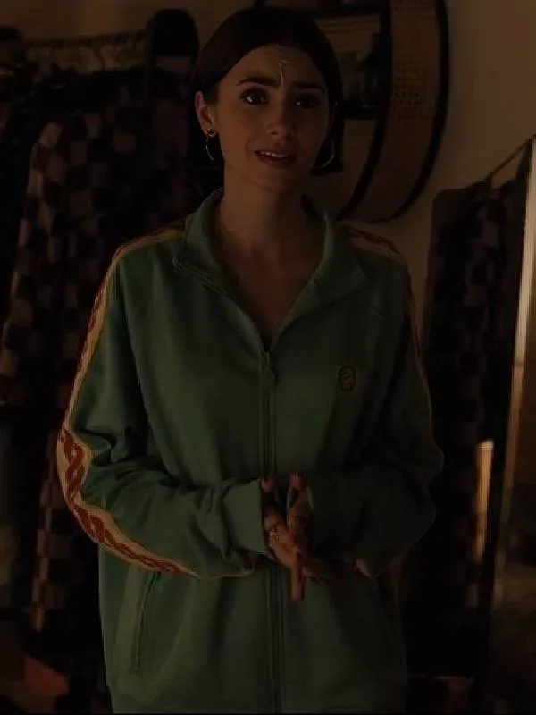 Emily in Paris Season5 Lily Collins Green Track Jacket
