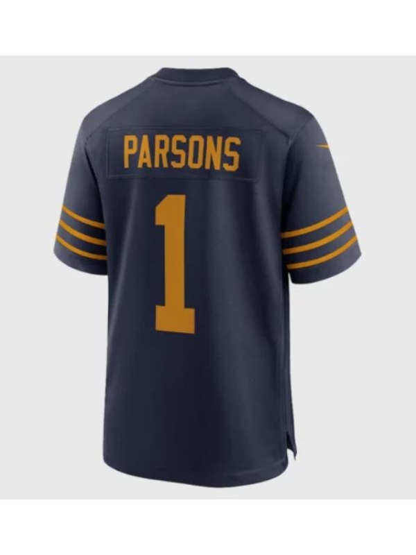 Green Bay Packers Micah Parsons Navy Blue Number 1 Jersey