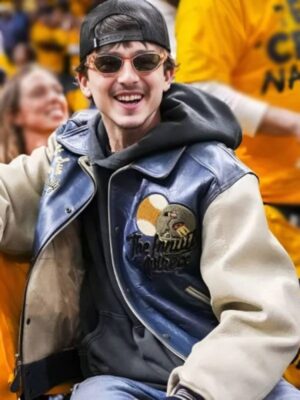 Knicks NBA Game Timothee Chalamet Leather Jacket