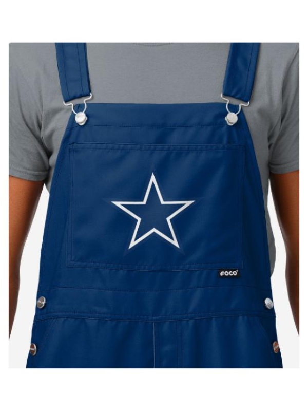 Men’s Cowboys Dallas Solid Blue Wordmark Bib Overalls
