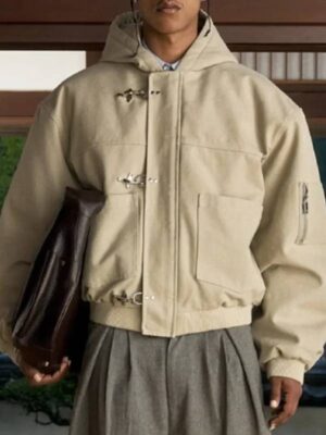 Shinzo Shige 15oz Canvas Clasp Beige Bomber Jacket