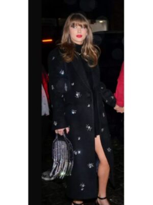 Taylor Swift Black Embellished Coat