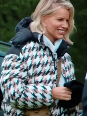 The Traitors US S4 Caroline Stanbury Houndstooth Puffer Jacket