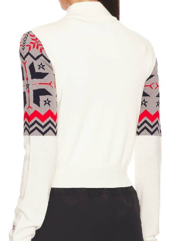 The Young and the Restless Abby Newman Half-Zip Printed Sweater- White