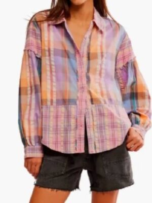 S1 Its Not Like That Leven Miranda Pink Plaid Shirt