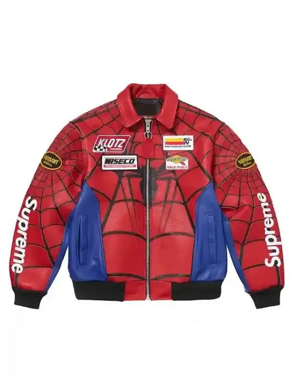 Supreme Spider Man Leather Jacket