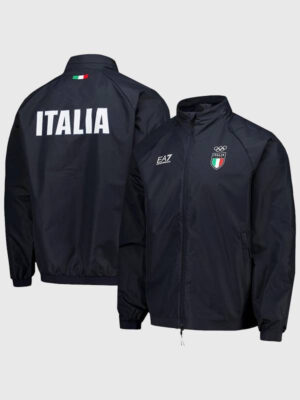 Team Italy EA7 Emporio Armani Tech Navy Blue Jacket