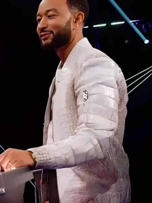 2026 The Voice John Legend Crocodile Leather Jacket