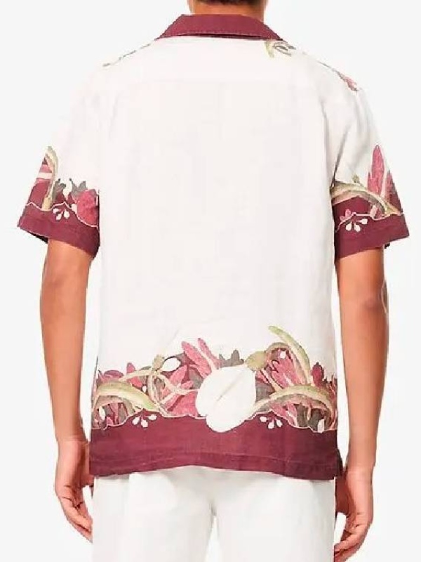 Season 24 American Idol Luke Bryan White & Burgundy Floral Shirt