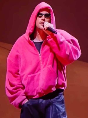 2026 Coachella Justin Bieber Pink Hoodie