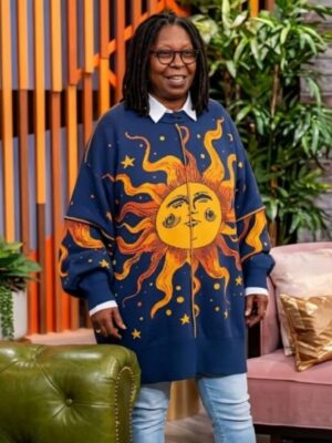 2026 The View Whoopi Goldberg Sun Print Oversized Sweater