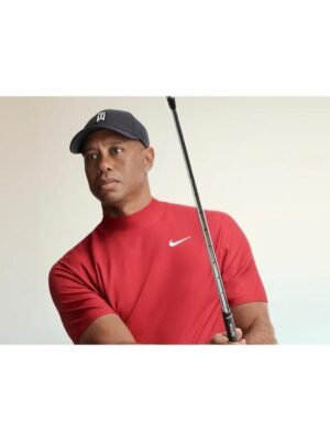 2026 Tiger Woods Mock Neck Red Shirt
