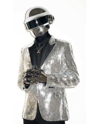 Daft Punk Sequin Costume Silver