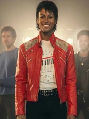 Jaafar Jackson Movie 2026 Michael Beat It Red Leather Jacket