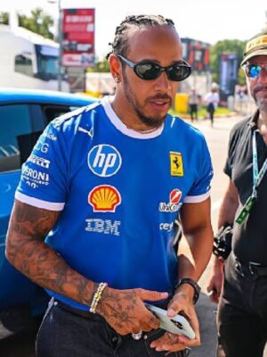 Lewis Hamilton Scuderia Ferrari Hp Team Blue T-shirt